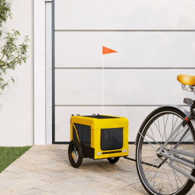 Pet Bike Trailer Yellow and Black Oxford Fabric, Iron, ...