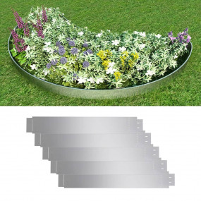 Set of 5 Flexible Lawn Fence Galvanized Steel 39.4"x5.5...