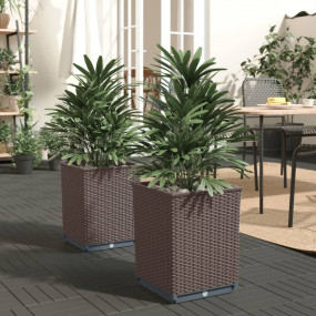Planters 2 pcs Brown 11.8"x11.8"x14.6" Polypropylene