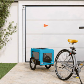 Pet Bike Trailer Blue and Black Oxford Fabric and Iron ...