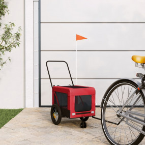 Pet Bike Trailer Red and Black Oxford fabric, Iron, PVC...
