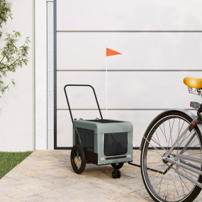 Pet Bike Trailer Grey and Black Oxford fabric, iron, PV...