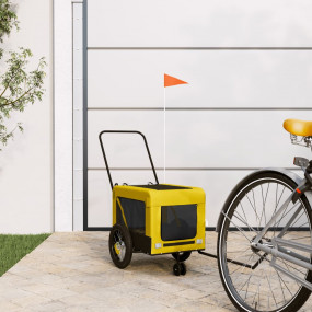 Pet Bike Trailer Yellow and black Oxford fabric, iron, ...