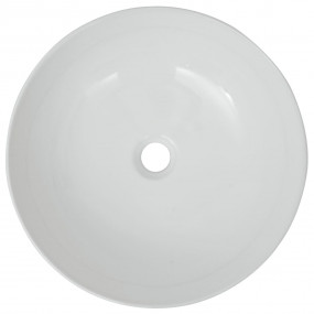Basin Round Ceramic White 16.3"x5.3"