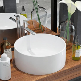 Basin Round Ceramic White 15.7"x5.9"