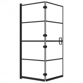 Folding Shower Enclosure ESG 47.2"x55.1" Black