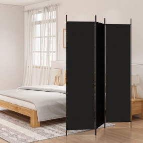 3-Panel Room Divider Black 59.1"x78.7" Fabric