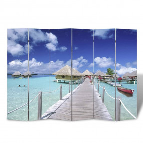 Folding Room Divider 85.4"x66.9" Beach