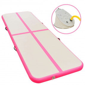 Inflatable Gymnastics Mat with Pump 275.6"x39.4"x3.9" P...