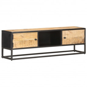 TV Stand with Carved Door 51.2"x11.8"x15.7" Rough Mango...