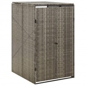 Single Wheelie Bin Shed Gray 27.6"x31.5"x46.1" Poly Rat...