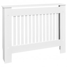 White MDF Radiator Cover Heating Cabinet 44.1"