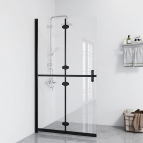 Foldable Walk-in Shower Wall Transparent ESG Glass 27.6...
