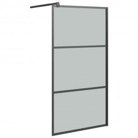 Walk-in Shower Wall 39.4"x76.8" Dark ESG Glass Black