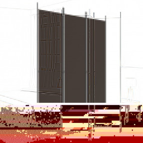 3-Panel Room Divider Brown 59.1"x86.6" Fabric