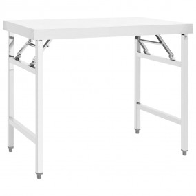 Kitchen Folding Work Table 39.4"x24"x32" Stainless Stee...