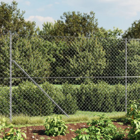 Chain Link Fence with Flange Silver 5.2'x82'