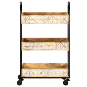 3-Tier Kitchen Trolley 18.1"x11.8"x29.9" Solid Mango Wo...