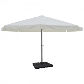 Aluminum Garden Parasol with Portable Base White
