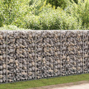 Gabion Wall with Covers Galvanized Steel 23.6"x11.8"x39...