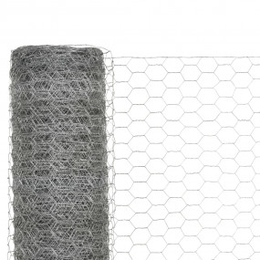 Chicken Wire Fence Galvanized Steel 82'x4.9' Silver