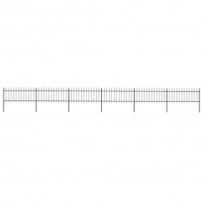 Garden Fence with Spear Top Steel 401.6"x31.5" Black