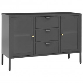 Sideboard Anthracite 41.3"x13.8"x27.6" Steel and Temper...
