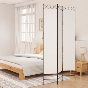 3-Panel Room Divider White 47.2"x86.6" Fabric