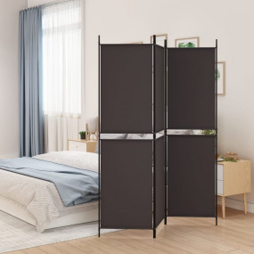 3-Panel Room Divider Brown 59.1"x70.9" Fabric