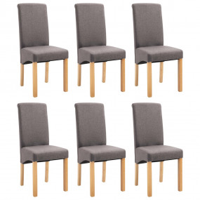 Dining Chairs 6 pcs Taupe Fabric