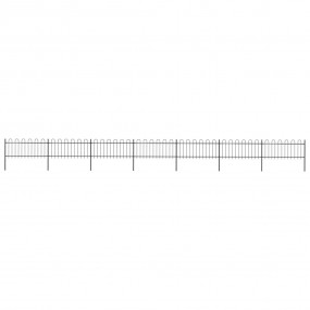 Garden Fence with Hoop Top Steel 39' Black