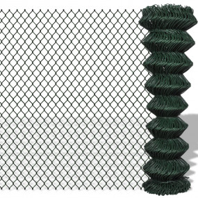 Chain Link Fence Steel 4.9'x82' Green