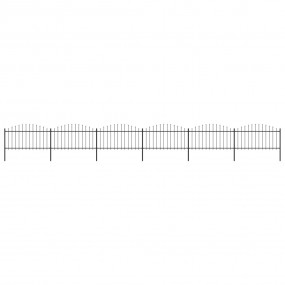 Garden Fence with Spear Top Steel 33.5' Black