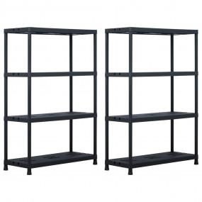 Storage Shelf Racks 2 pcs Black 485 lb 35.4"x15.7"x54.3...