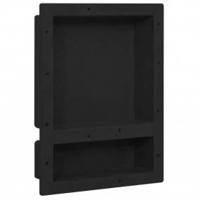 Shower Niche with 2 Compartments Matt Black 16.1"x20.1"...