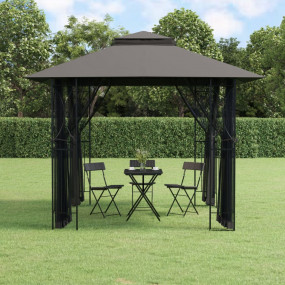 Gazebo with Sidewalls Anthracite 118.1"x118.1"x106.3" S...