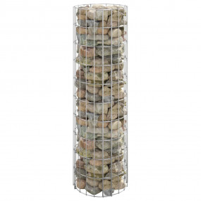 Circular Gabion Pole Galvanized Steel 11.8"x39.4"