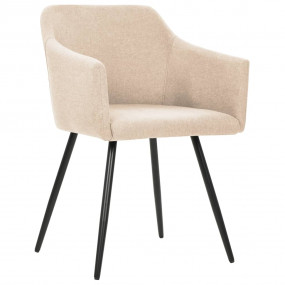 Dining Chairs 4 pcs Cream Fabric
