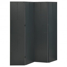4-Panel Room Divider Anthracite 63"x70.9" Steel