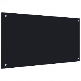 Kitchen Backsplash Black 35.4"x19.7" Tempered Glass