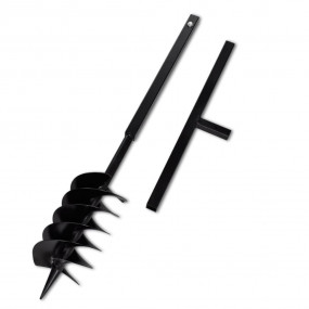 Ground Drill Handle Auger Bit 5.91" Black Three Spirals...