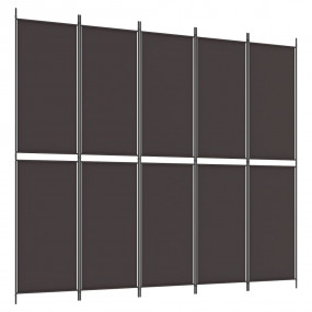 5-Panel Room Divider Brown 98.4"x86.6" Fabric