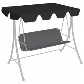 Replacement Canopy for Garden Swing Black 59.1"/51.2"x4...