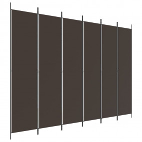 6-Panel Room Divider Brown 118.1"x86.6" Fabric