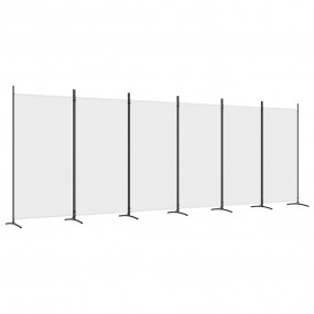 6-Panel Room Divider White 204.7"x70.9" Fabric