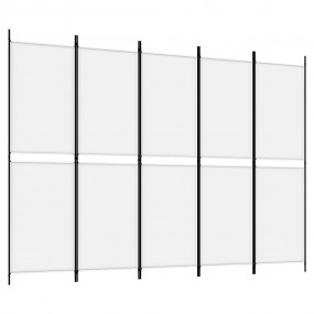 5-Panel Room Divider White 98.4"x70.9" Fabric