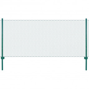 Wire Mesh Fence with Posts Steel 82'x1.6' Green