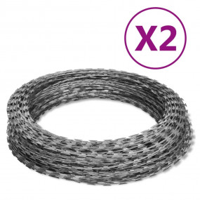 Razor Wires Helical Wire Rolls 2 pcs Galvanized Steel 1...