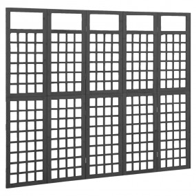 5-Panel Room Divider/Trellis Solid Fir Wood Black 79.3"...