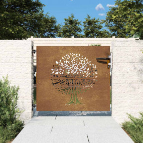 Garden Gate 33.5"x29.5" Corten Steel Tree Design